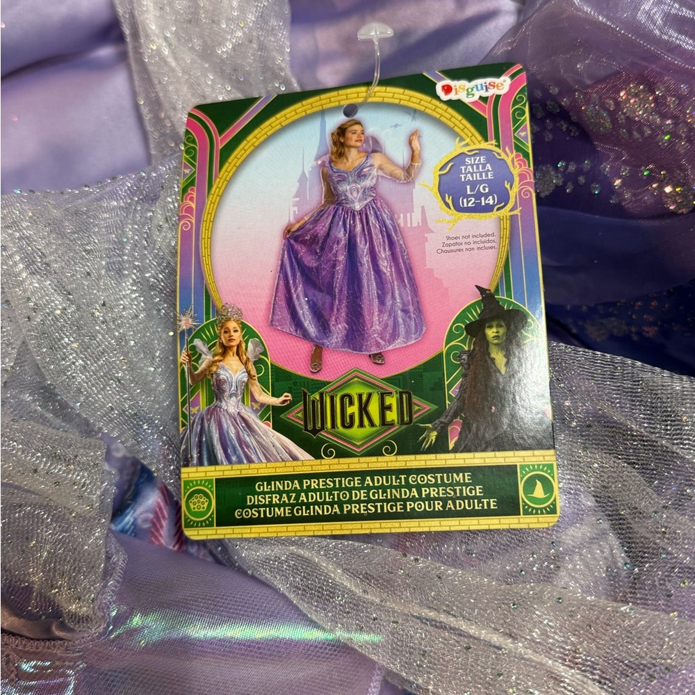 NWT Wicked Adult Costume Disguise Purple Blue/Pink Glinda Dress Size L
